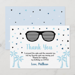 Two Cool Boy Summer Birthday Thank You Card