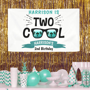 Two Cool Boys 2nd Birthday Banner