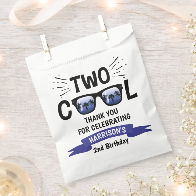 Two Cool Boys 2nd Birthday Favour Bags (Clipped)