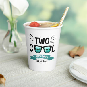 Two Cool Boys 2nd Birthday Paper Cups