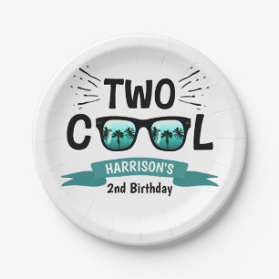 Two Cool Boys 2nd Birthday Paper Plate