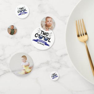 Two Cool Boys 2nd Birthday Party Photo Confetti