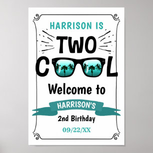 Two Cool Boys 2nd Birthday Welcome Sign
