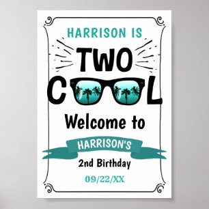 Two Cool Boys 2nd Birthday Welcome Sign