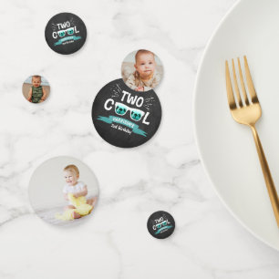 Two Cool Boys Chalkboard 2nd Birthday Confetti