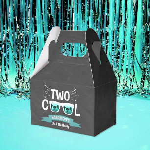 Two Cool Boys Chalkboard 2nd Birthday Favour Box