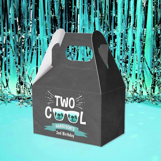 Two Cool Boys Chalkboard 2nd Birthday Favour Box (Creator Uploaded)