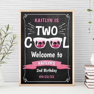 Two Cool Chalkboard 2nd Birthday Welcome Sign