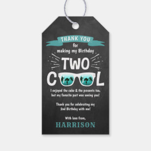 Two Cool Chalkboard Boys 2nd Birthday Thank You Gift Tags
