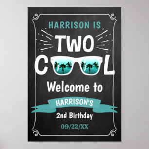 Two Cool Chalkboard Boys 2nd Birthday Welcome Sign