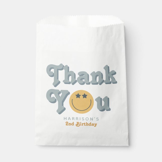 Two Cool Dude Boys 2nd Birthday Party Thank You Favour Bags (Front)