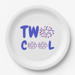 Two Cool Firework 2nd Birthday Paper Plate