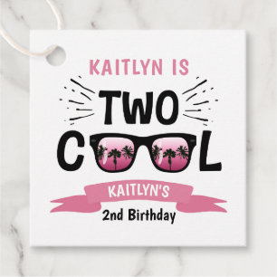 Two Cool Girls 2nd Birthday Favour Tags