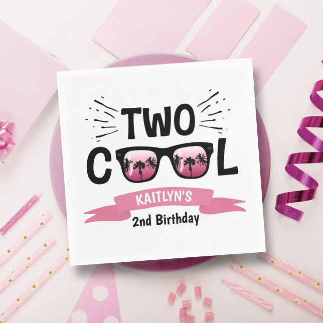 Two Cool Girls 2nd Birthday Napkin (Creator Uploaded)