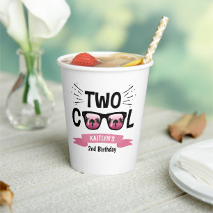 Two Cool Girls 2nd Birthday Paper Cups