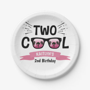 Two Cool Girls 2nd Birthday Paper Plate