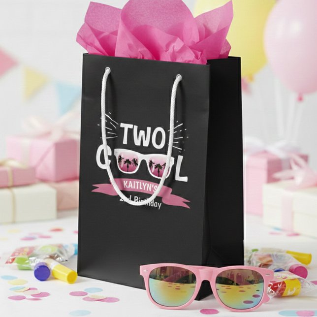 Two Cool Girls Chalkboard 2nd Birthday Small Gift Bag (Creator Uploaded)
