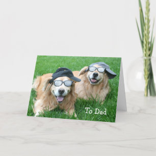Two Cool Golden Retrievers Father's Day Card
