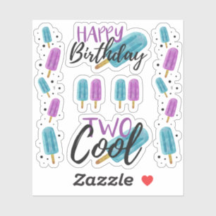 TWO COOL Kid's 2nd Birthday Ice Pop Scrapbook Page