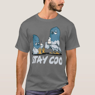 Two Cool Pigeons Stay Coo Birding Design For T-Shirt