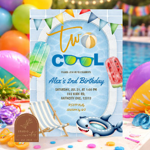 TWO COOL Popsicle Pool birthday party invitat Invitation