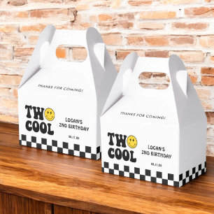 Two Cool Retro Boy Second Birthday Party Favour Box