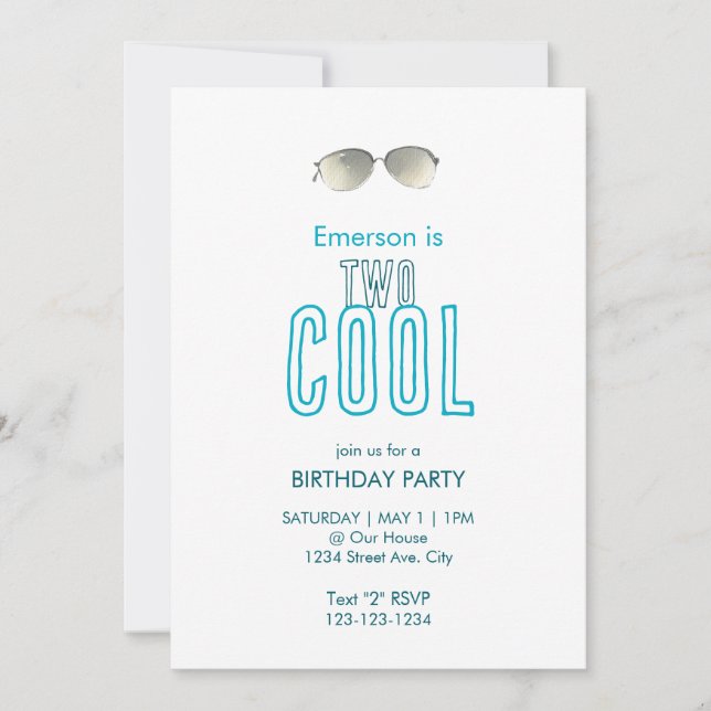 Two Cool Second Birthday Invitation (Front)