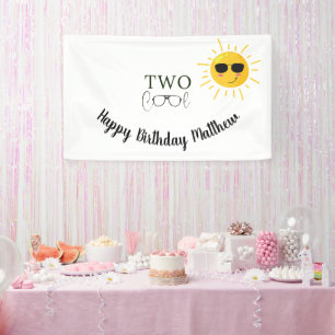 Two Cool Sunglass 2nd Birthday simple Banner