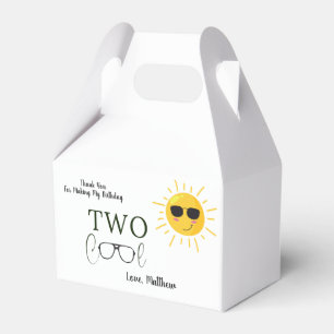 Two Cool Sunglass 2nd Birthday  sun Favour Box