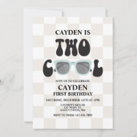 Two Cool Sunglasses and Chequered 2ND Birthday