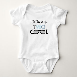 Two Cool Sunglasses Boy Birthday Baby Bodysuit