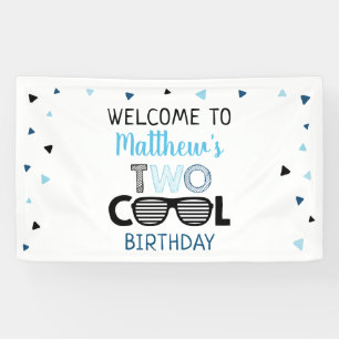 Two Cool Sunglasses Boy Birthday Banner
