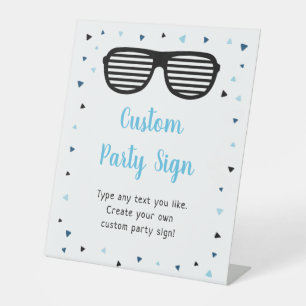 Two Cool Sunglasses Boy Editable Birthday Pedestal Sign