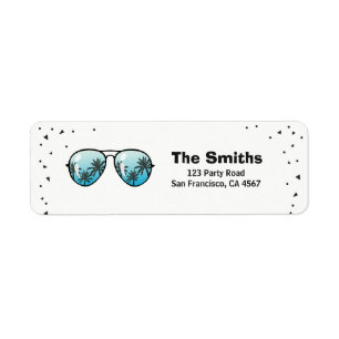 Two Cool Sunglasses Palm Return Address Label