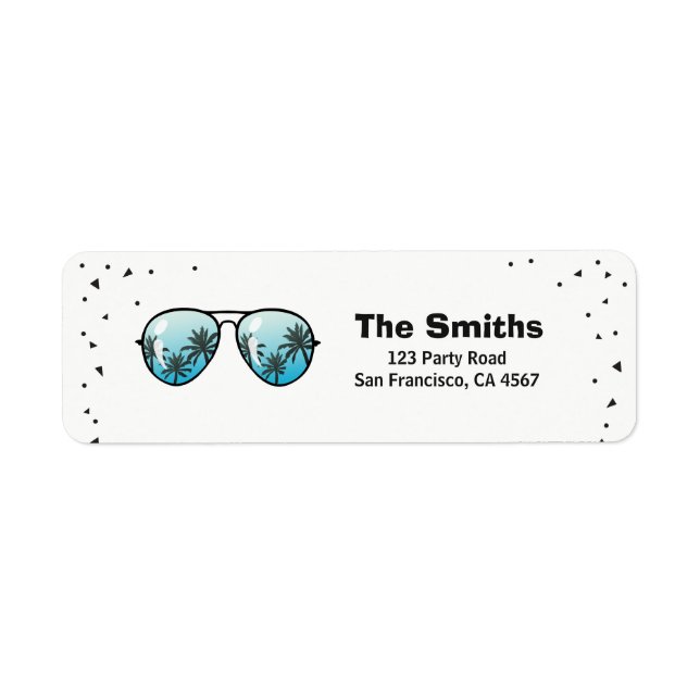 Two Cool Sunglasses Palm Return Address Label (Front)
