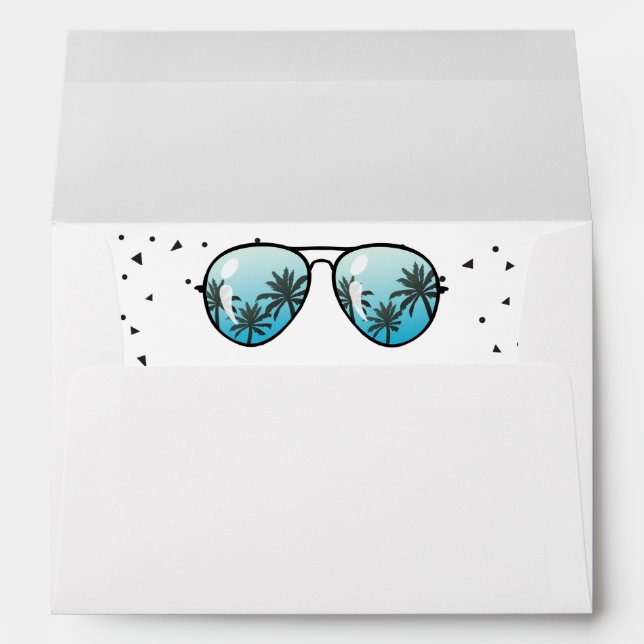 Two Cool Sunglasses Palm Trees Boy Summer Envelope (Back (Bottom))