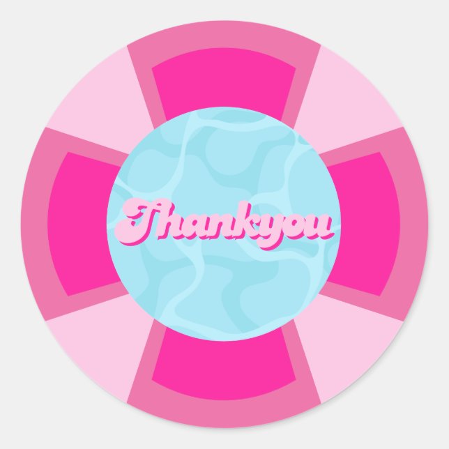 Two cool tropical pool summer Birthday Classic Round Sticker (Front)