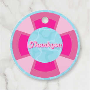 Two cool tropical pool summer Birthday Favour Tags