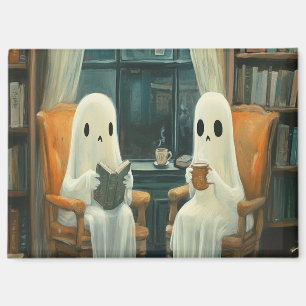 Two Cosy Ghosts Drinking Tea Magnet