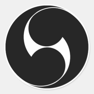 Two counterclockwise swirls (Jinuki) Classic Round Sticker
