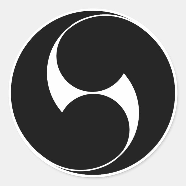 Two counterclockwise swirls (Jinuki) Classic Round Sticker (Front)