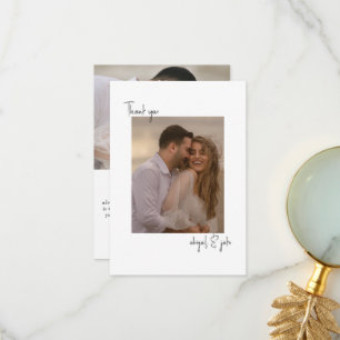 Two Couple Photos Wedding Message Thank You Card