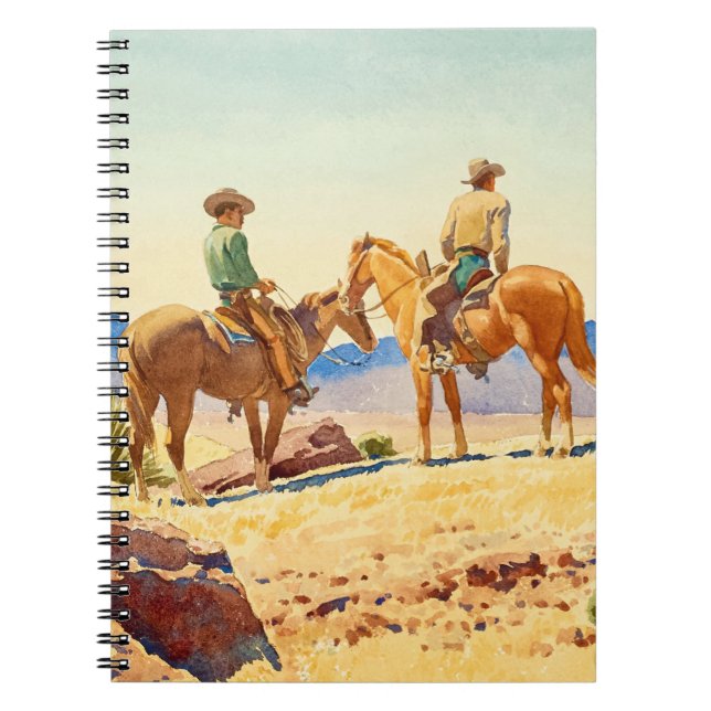 Two Cowboys on Horses by Maynard Dixon Notebook (Front)