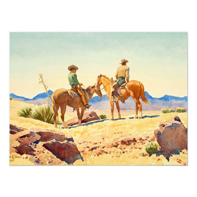 Two Cowboys on Horses by Maynard Dixon Photo Print (Front)