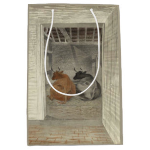 Two Cows in a Stable (by Eric Ravilious) Medium Gift Bag
