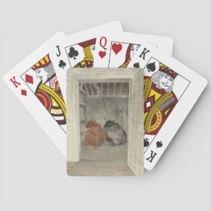 Two Cows in a Stable (by Eric Ravilious) Playing Cards