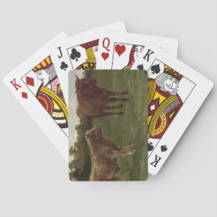 Two Cows Standing in a Field (by Rosa Bonheur) Playing Cards