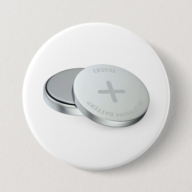 Two CR2032 lithium coin batteries 7.5 Cm Round Badge (Front)