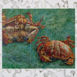 Two Crabs by Vincent van Gogh Jigsaw Puzzle<br><div class="desc">Two Crabs by Vincent van Gogh is a vintage fine art post impressionism still life painting featuring two crabs with two different views. One crab is on it's back and the other crab is right side up. Great image for a crab feed or seafood festival! About the artist: Vincent Willem...</div>