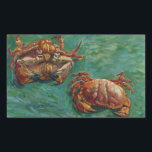 Two Crabs by Vincent van Gogh Rectangular Sticker<br><div class="desc">Two Crabs by Vincent van Gogh is a vintage fine art post impressionism still life painting featuring two crabs with two different views. One crab is on it's back and the other crab is right side up. Great image for a crab feed or seafood festival! About the artist: Vincent Willem...</div>